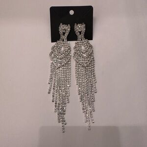 Elegant Silver Rhinestone Earrings